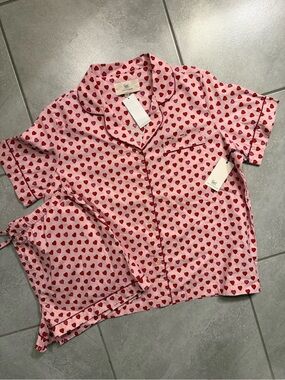Printfresh Pink and Red Heart Short Pajama Set